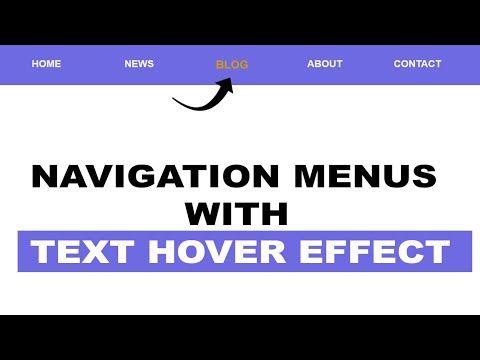 Navigation Menus with Text Hover Effect  ||  HTML and CSS : For Beginner