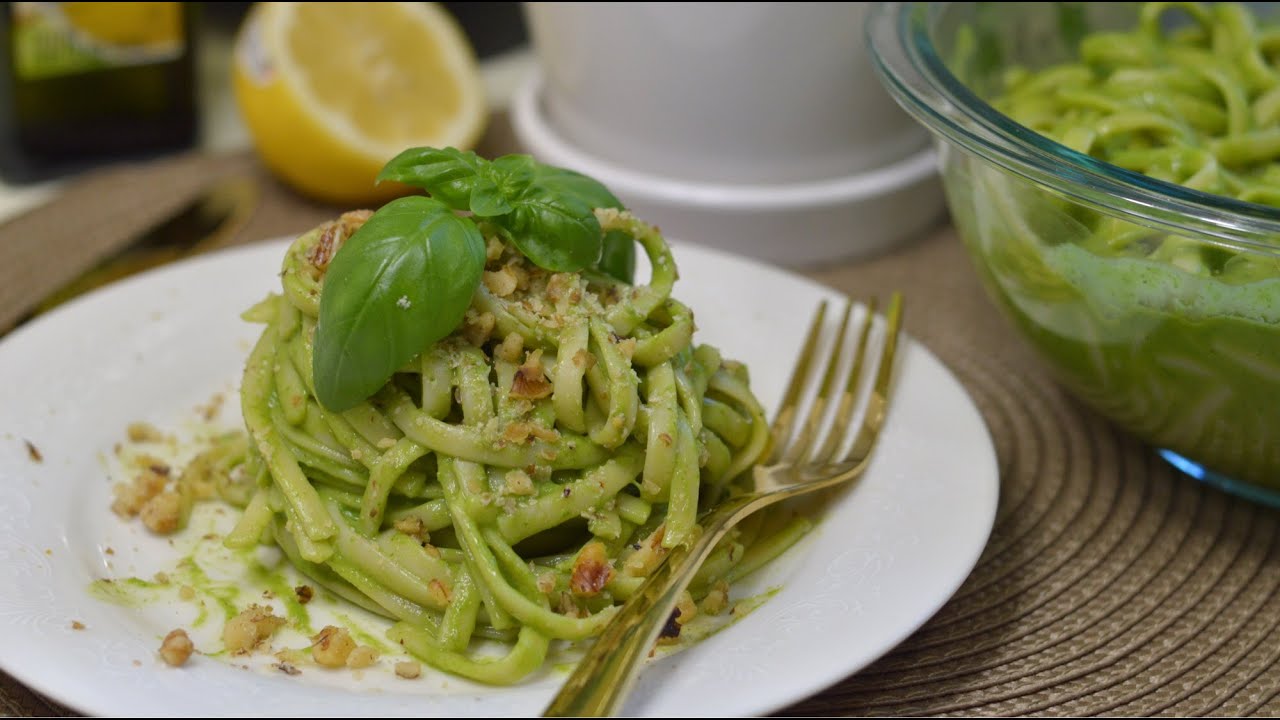 CREAMY SPINACH SAUCE GREEN PASTA RECIPEVEGAN YouTube