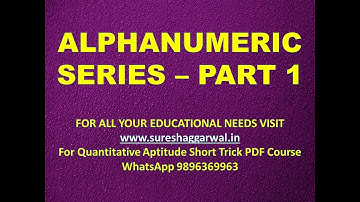 Alpha Numeric Series - Part 1