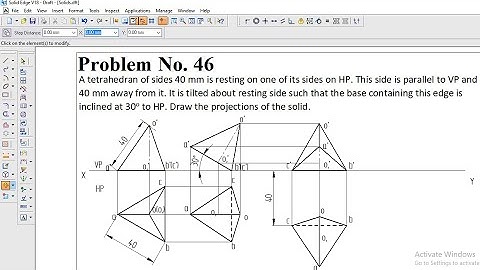 Projection of solids 46 problem Engineering drawing solids computer Aided engineering drawing CAED
