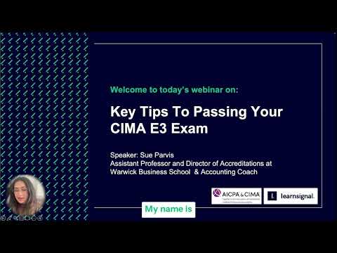 How To Pass Your E3 Exam Webinar Cima CimaE3 Cimacourse