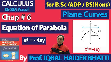 Ch#6|Plane Curves 1| Equation of Parabola x² = - 4ay |Calculus & Analytic Geometry by SM Yusuf Lec 5