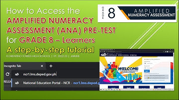 How to Access the Amplified Numeracy Assessment (ANA) for Grade 8 - Learners