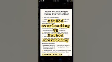Method Overloading vs Method Overriding in Java #javaexplained