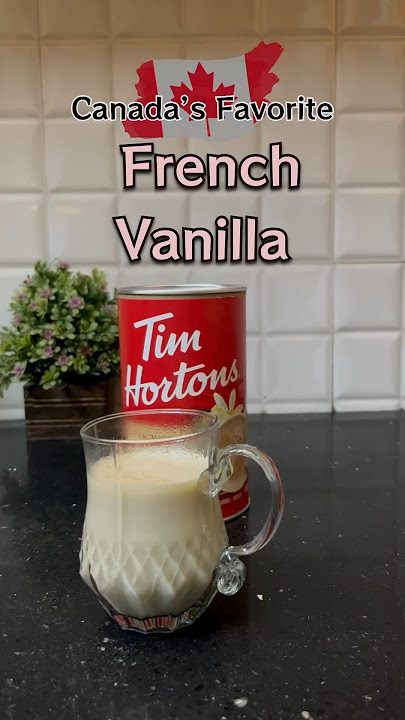 Trying TIM HORTANS French Vanilla Coffee!🇨🇦😋#coffee #coffeelover #timhortons #coldcoffee #shorts