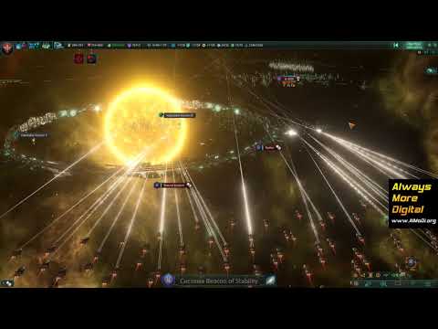 Видео: Stellaris битва: 1000K флоты (562K+435K). Stellaris battle: 1000K fleets. Awakened Empire. AlMoDi