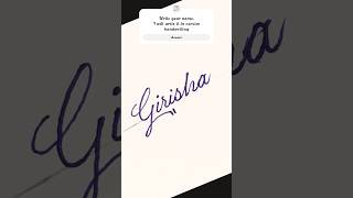 Girisha name #cursive #calligraphy #handwriting