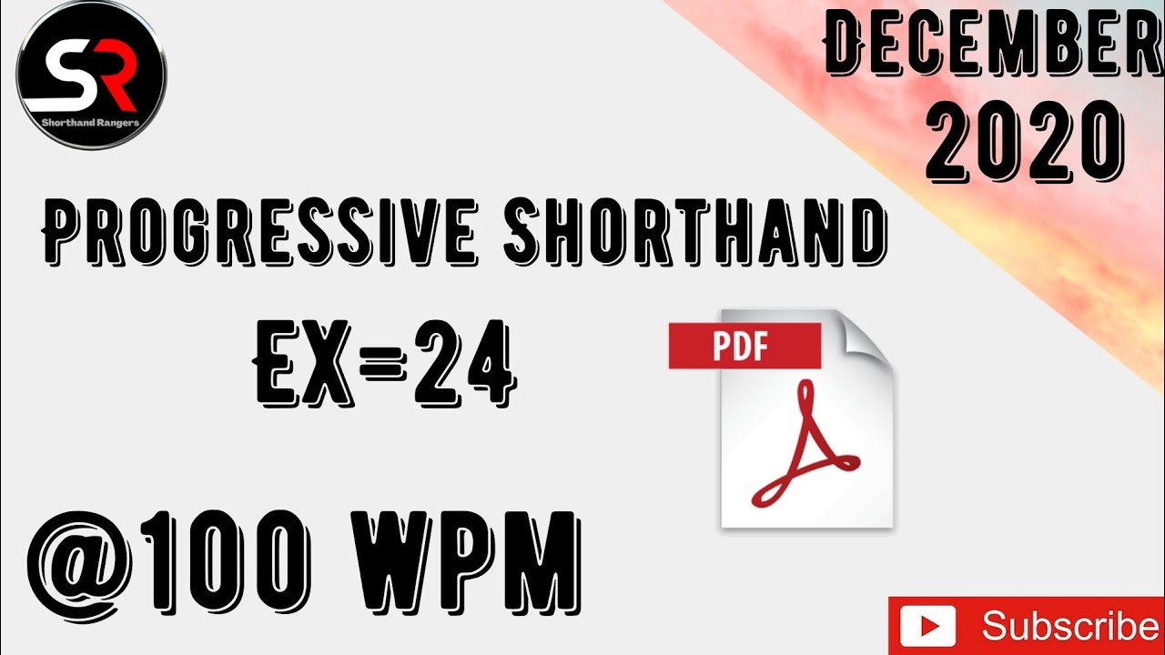 Progressive Shorthand Dictation 100 wpm | December 2020 | Shorthand Rangers