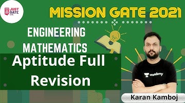 Aptitude Full Revision | ENGINEERING MATHS | MISSION GATE 2021| Karan Kamboj
