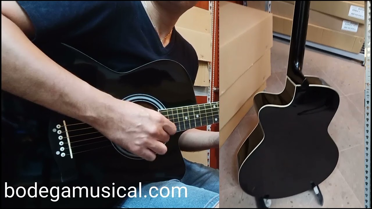 Guitarra jumbo Campero Negro brillante - YouTube