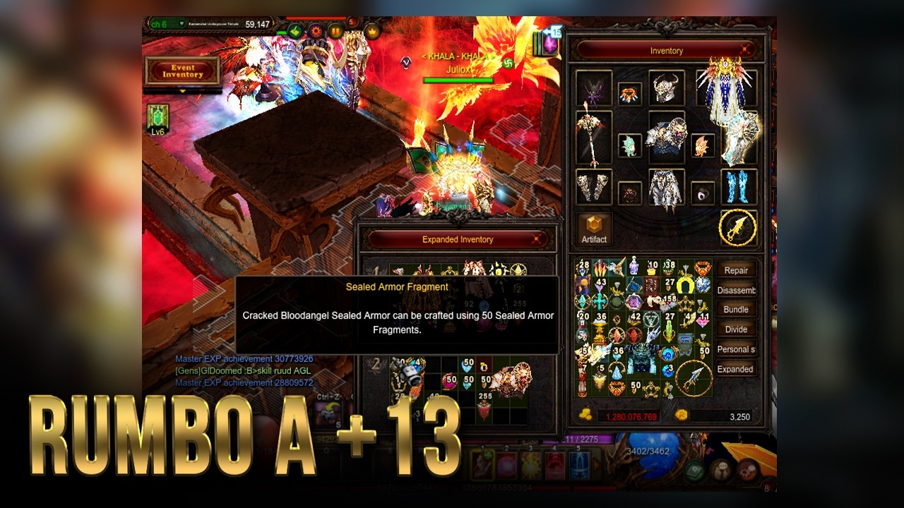 Abrí varios Silent Armor Fragment con un solo objetivo: avanzar hacia mi set Bloodangel +13.