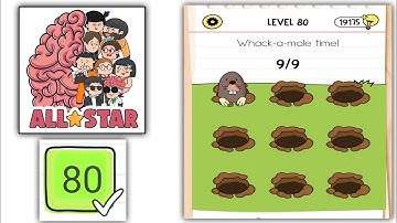 Brain test All Star level 80 Whack-a-mole time