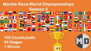 Marble Race of 100 Countryballs | Marble Race World Championship Season 3