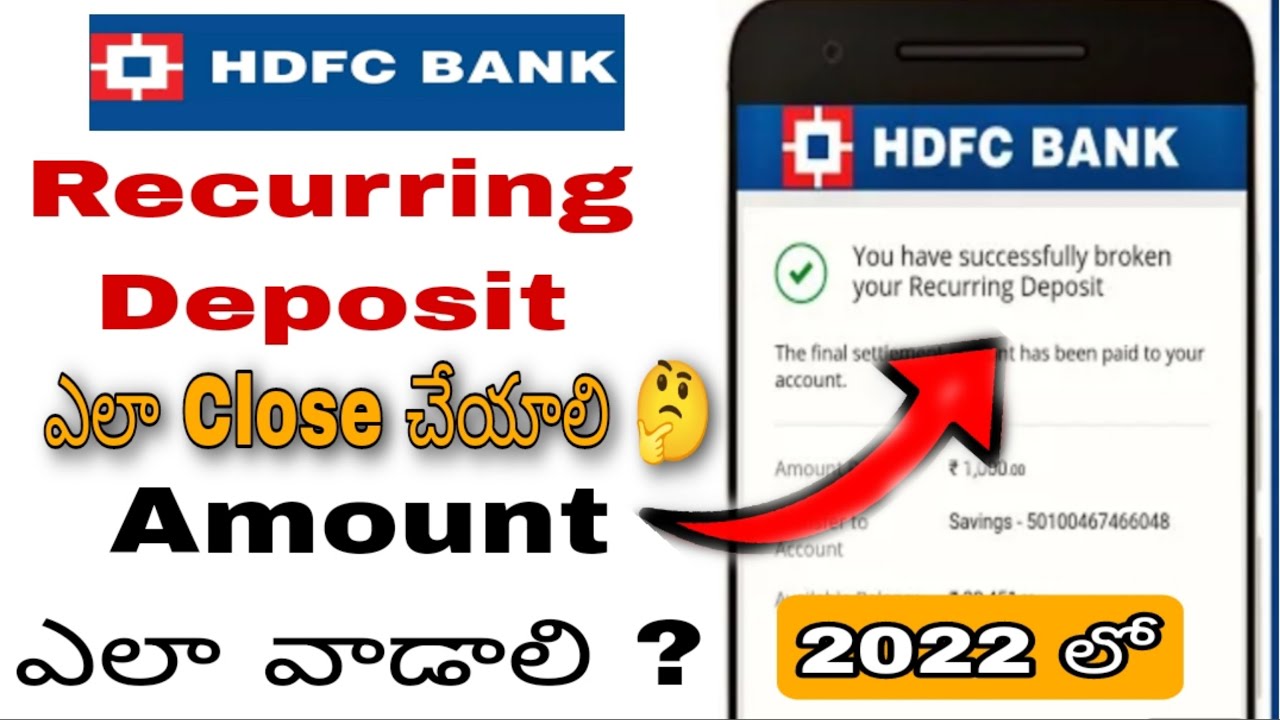 How to cancel recurring deposit in hdfc net banking/Close recurring