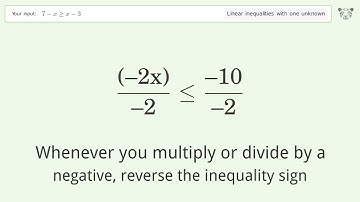 Solving Linear Inequalities: 7-x is Greater Than or Equal to x-3