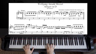 Mozart - Allegro in D Major, K. 626b/16 | Piano with Sheet Music