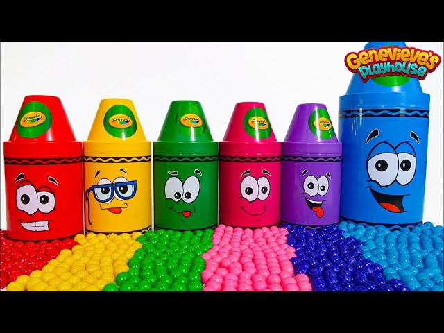Best Toy Learning Video for Toddlers and Kids Learn Colors with Surprise Crayons! class=