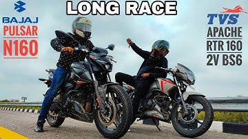 2022 Bajaj Pulsar N160 Vs TVS Apache RTR 160 2V BS6 || Top End Race || Ashish AKC