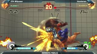 SSF4 AE 2012 STA Willpower vs Hoodaman Winners Finals |Saturday Night Snapback 5.4