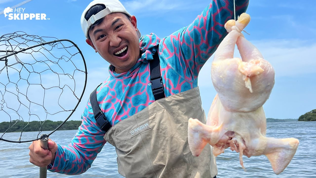 Throwing out a WHOLE CHICKEN For Bait! (CRAZY RESULTS) Catch