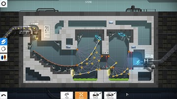 Bridge Constructor Portal Proficiency Level 21, No Stickman Fall, No Bridge Collapse Solution.