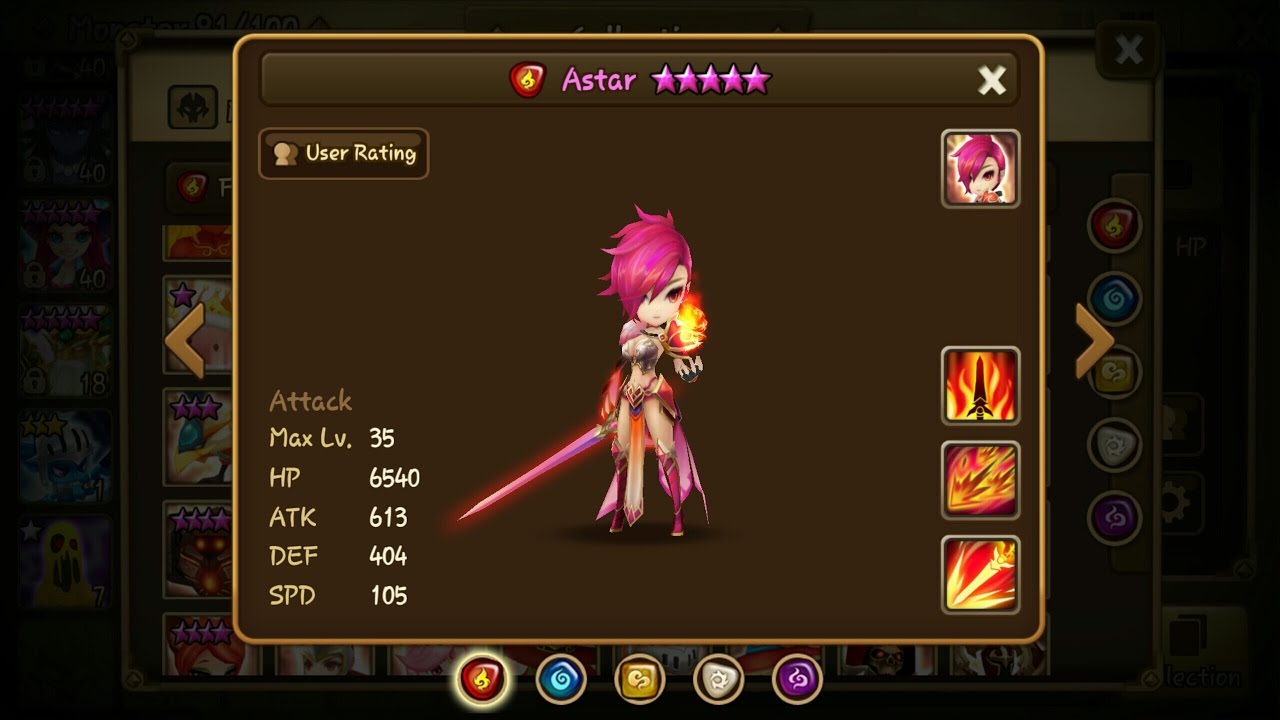 Summoners War - Astar (fire magic knight) damage test - YouTube.