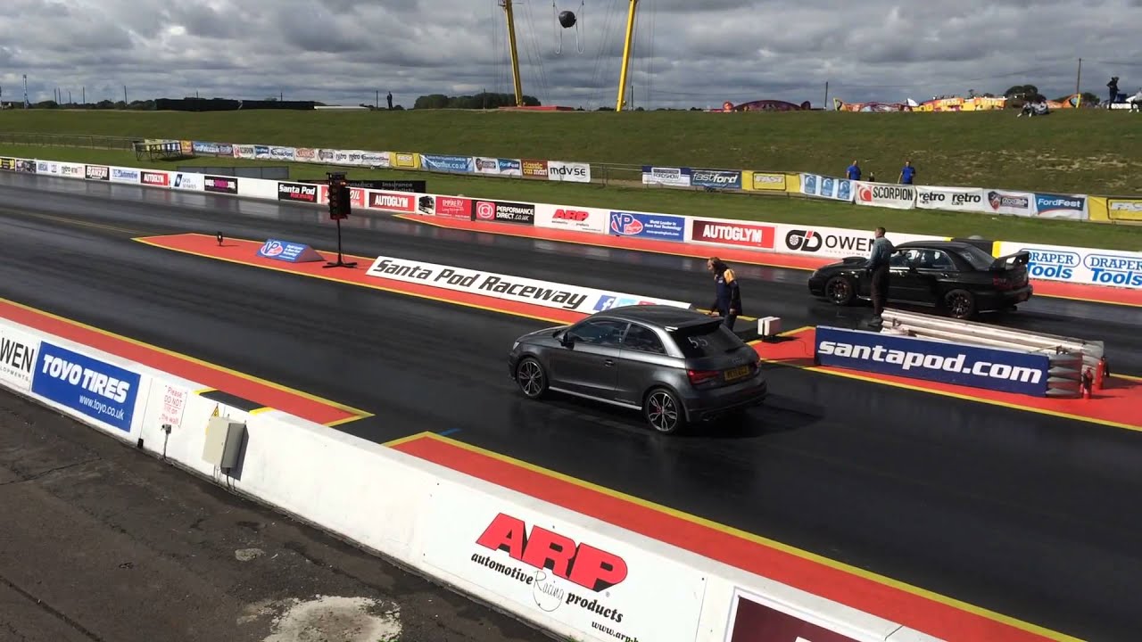 Audi s1 vs subaru sti @ Santa pod