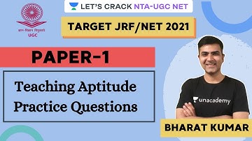 Teaching Aptitude Pratice Questions | Target NTA-UGC NET Paper-1 for 2020/2021 | Kumar Bharat