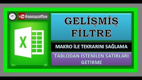 #Excel Gelişmiş Filtre, Tablodan Liste Şeklinde Verileri Çekme, #Makro İle Tekrarlanmasını Sağlamak