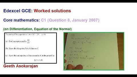 Edexcel AS/A-Level Maths Question C1 Jan 2007 Q8 (on Differentiation)