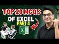 Excel MCQs Part 4 2026 || 20 Important Excel MCQs for Interview & Jobs in Hindi