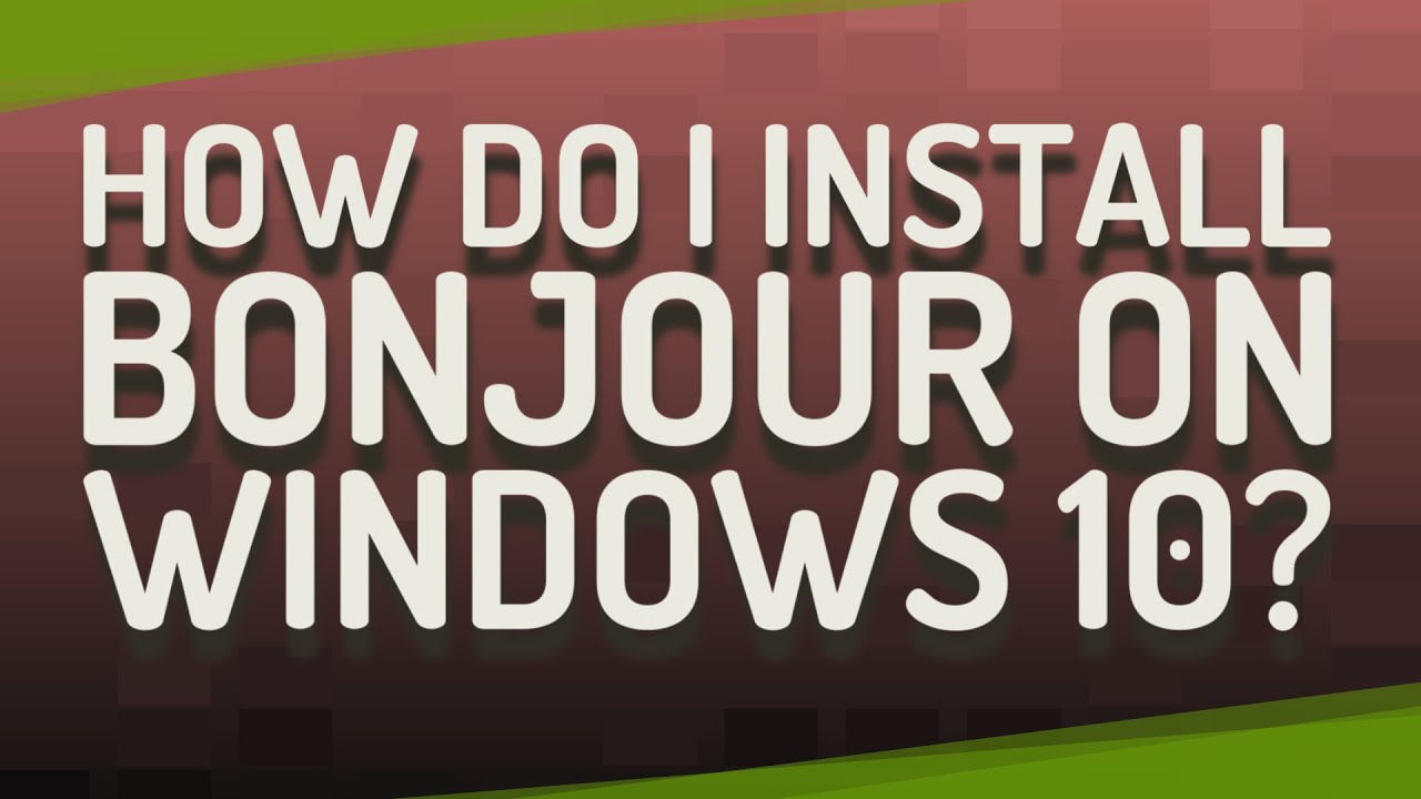 bonjour windows 10 download