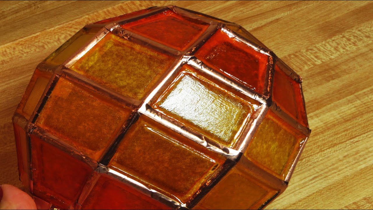 DIY Faux Stained Glass Light w Tissue Paper & Copper Tape YouTube