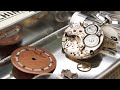 Ww2 rolex came in pieces restoration  broken pivot  speed king  vintage watch  cal 710  asmr