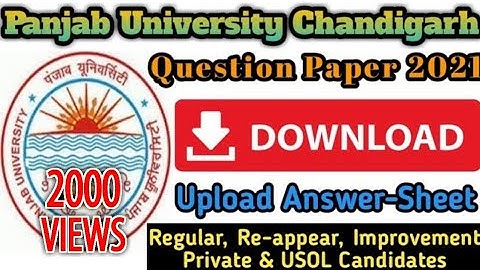 How to download Panjab University Chandigarh Question paper and Submit Answer-Sheet pdf full details