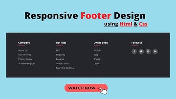 How To Make Responsive Website Footer Design Using HTML And CSS In 10 Minutes Step by Step Tutorial