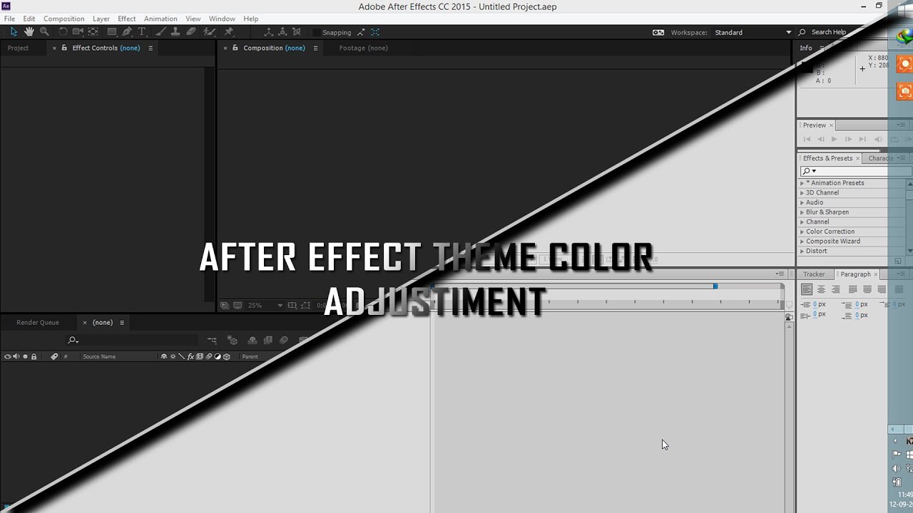 after effect theme color change - YouTube