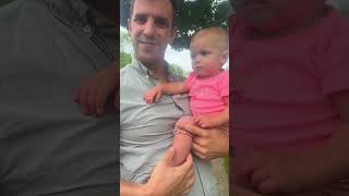 Baby loves to wait for the bus with DAD #wholesomevideo #babymilestones #fatherhoodrocks