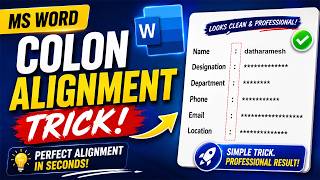 Colon Alignment Trick In MS Word