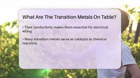What Are The Transition Metals On Table? - Science Through Time