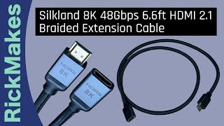 Silkland 8K 48Gbps 6.6ft HDMI 2.1 Braided Extension Cable
