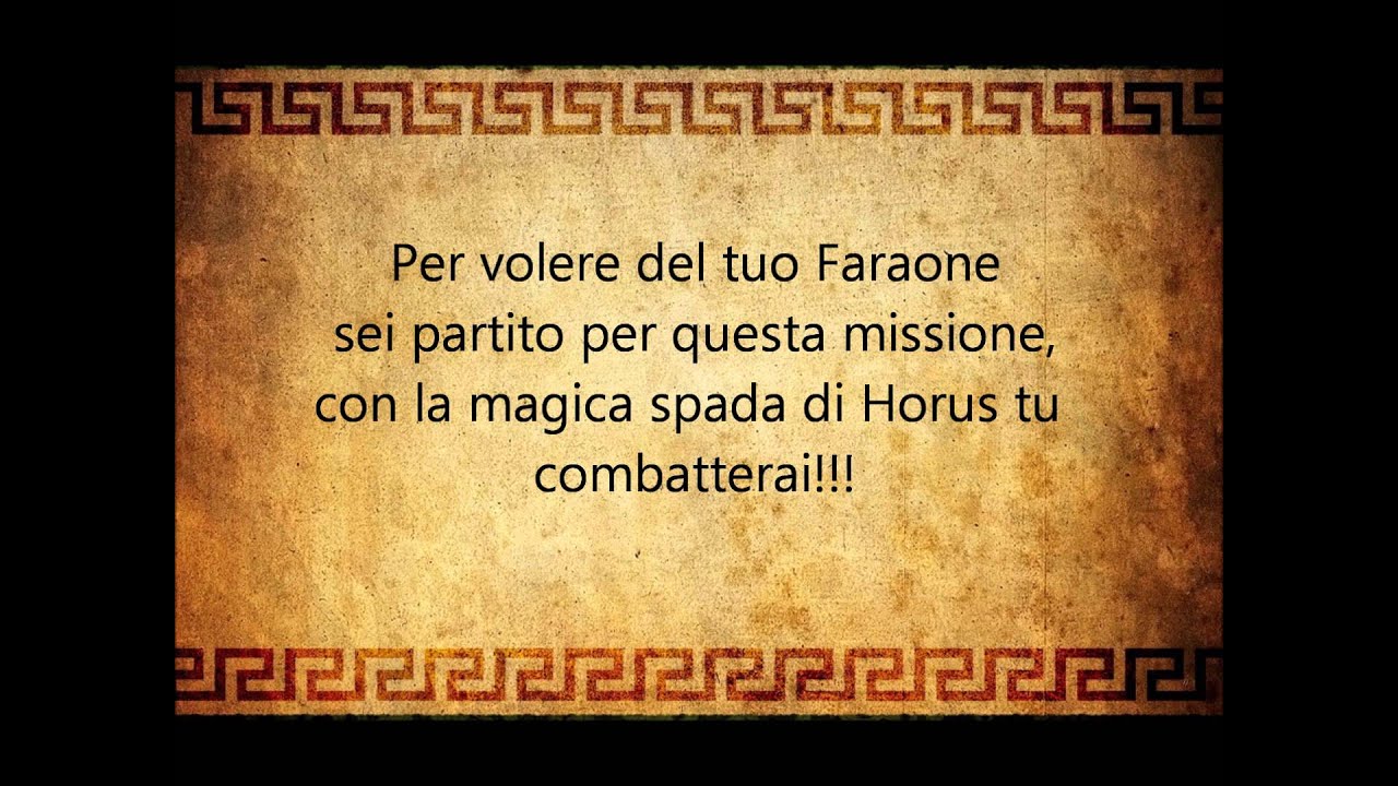 Papyrus e i Misteri del Nilo Sigla Completa Con Testo