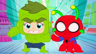 Groovy The Martian sings Finger Family with Superheroes | Nursery Rhymes for kids