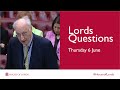 Thursday 6 June | Lords Questions | House of Lords