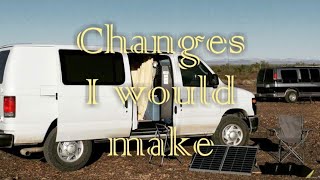 Van Living - What I would do differently - Full time van life