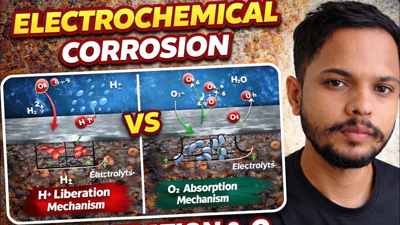 H₂ Liberation & O₂ Absorption Mechanism in Odia | Electrochemical Corrosion | Diploma Chemistry
