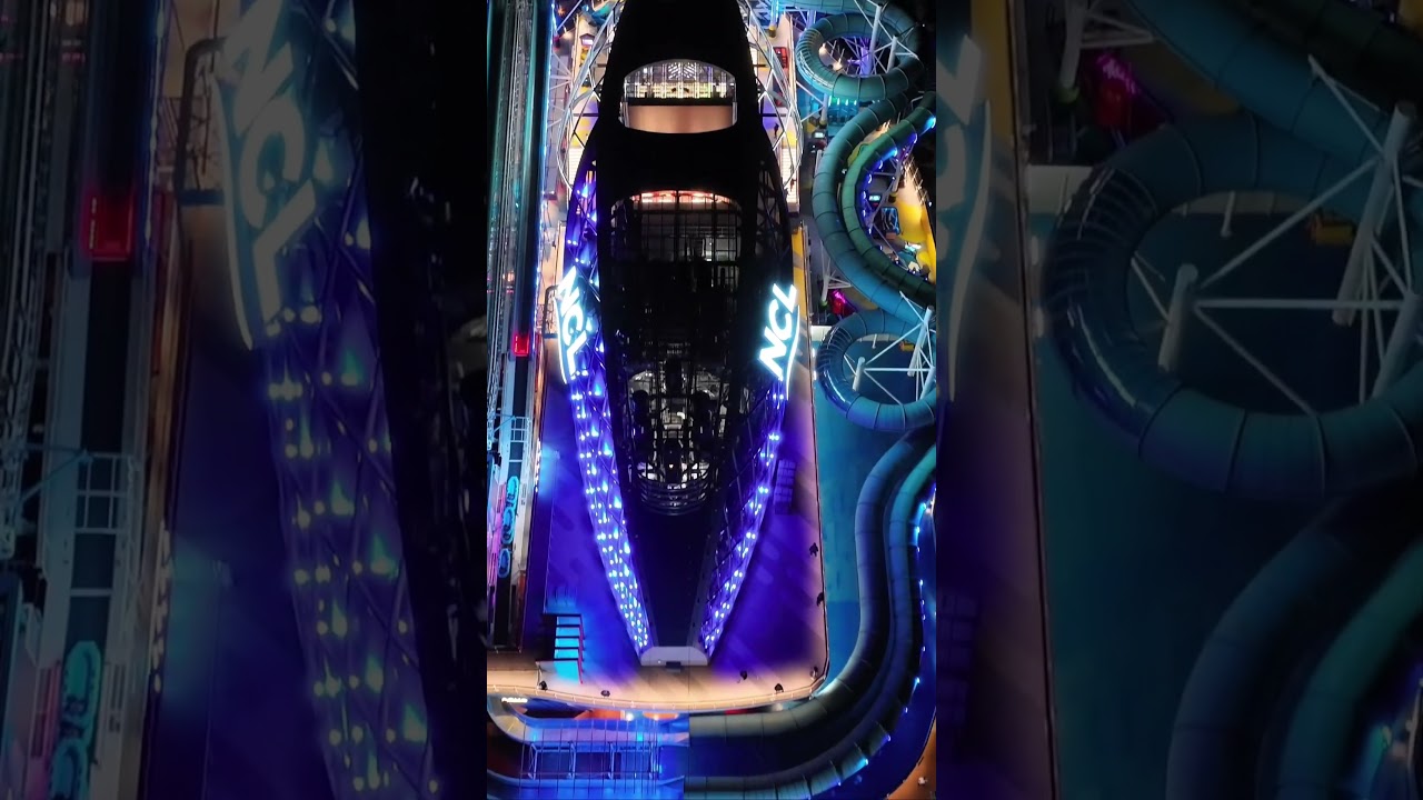 Norwegian Aqua Top Deck #norwegiancruiseline #norwegianaqua #drone #travel #nightshots #cruise