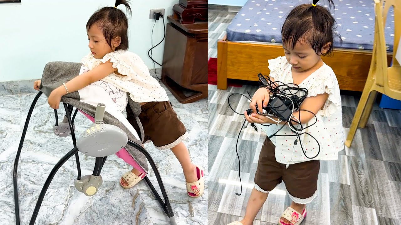 Diem struggled to assemble the baby crib by herself