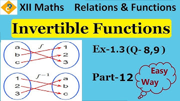 Invertible Functions Class 12 CBSE | Relations and Functions | NCERT Ex-1.3 (Q-8,9)