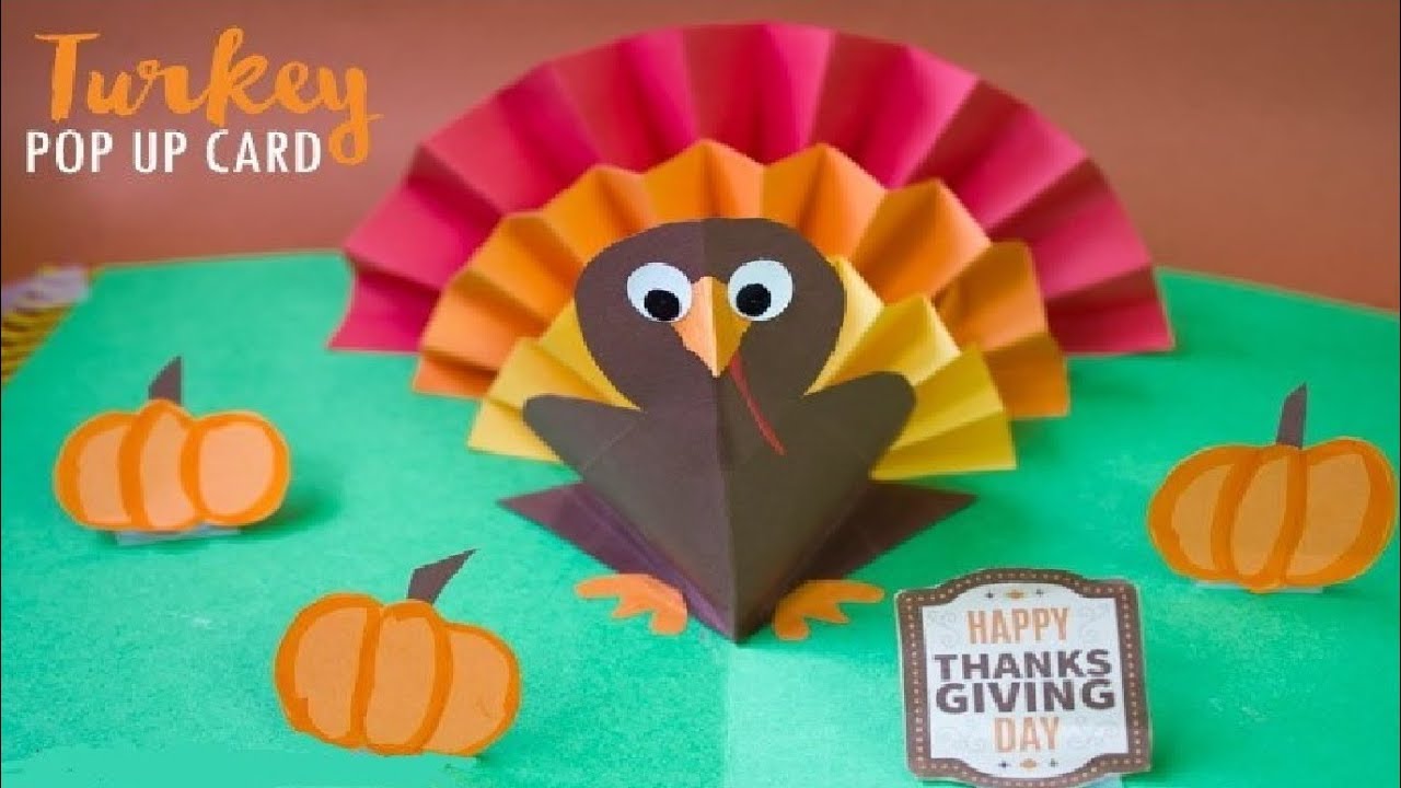 DIY THANKSGIVING TURKEY POP UP CARD YouTube
